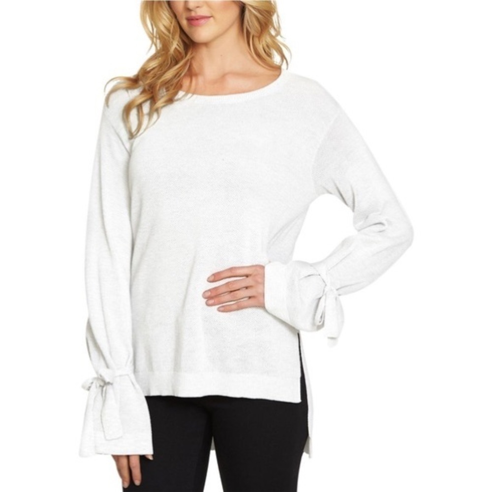 (Sold) 1 State Sweater Top,Unique,Super Cute!Waffle Knit Bell/Ties Sleeve,XS